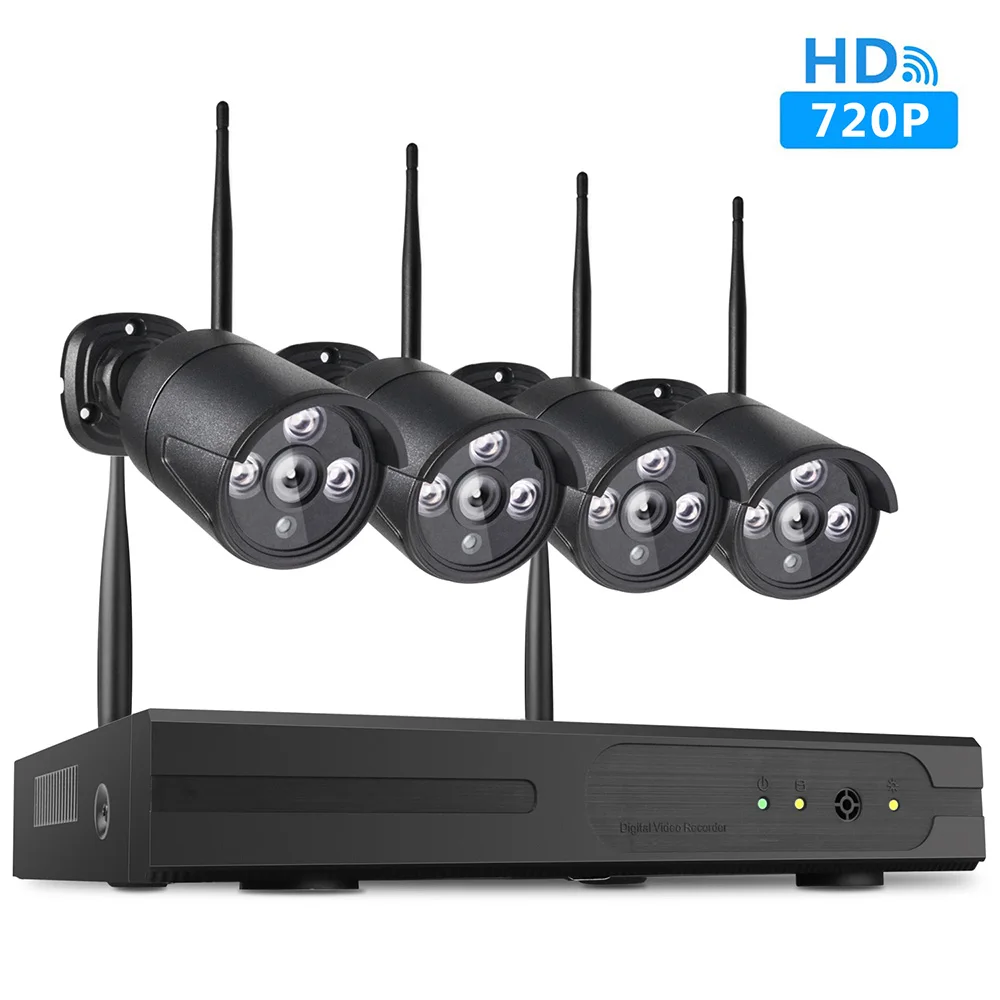 Besder 2MP 1080P CCTV система 4ch HD Беспроводной NVR комплект 2 ТБ HDD Открытый ИК ночного видения IP Wifi камера система безопасности наблюдения - Цвет: 720p Camera Kits