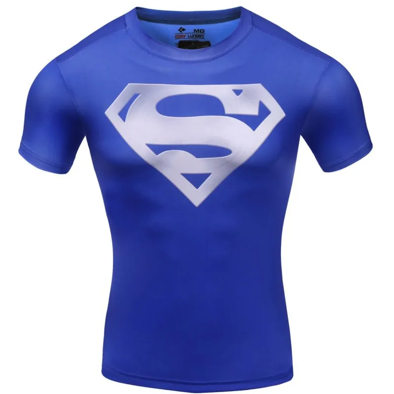 КРАСНЫЙ ШЛЕЙФА Для Мужчин's компрессионная футболка, спортивные Фитнес Броня футболка с коротким рукавом, Для мужчин футболка с изображением Супермена