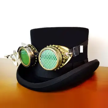 

Gothic Man Women Hat Vintage Victorian Steampunk Hat Glasses Goggles