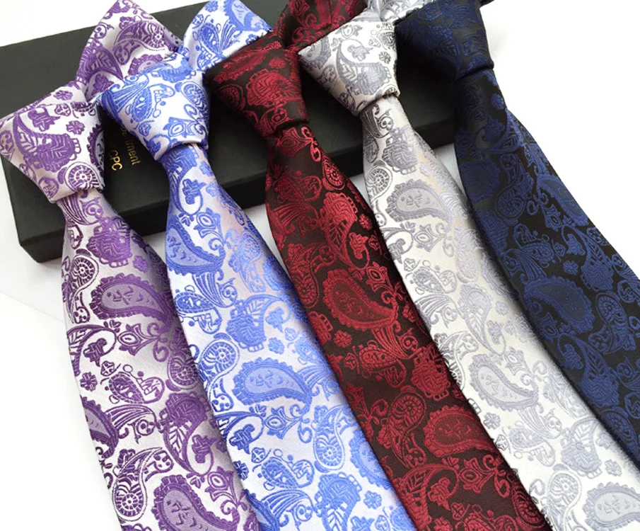 18 цветов Классический Пейсли жаккард с цветами тканый Шелковый мужской галстук Галстук Свадебная вечеринка бизнес галстук шейный галстук