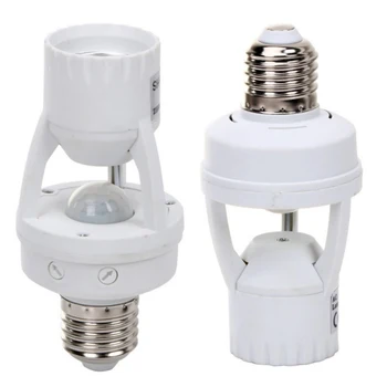 

High Sensitivity PIR Motion Sensor E27 LED Lamp Base Holder 110V-240V With light Control Switch Infrared Induction Bulb Socket