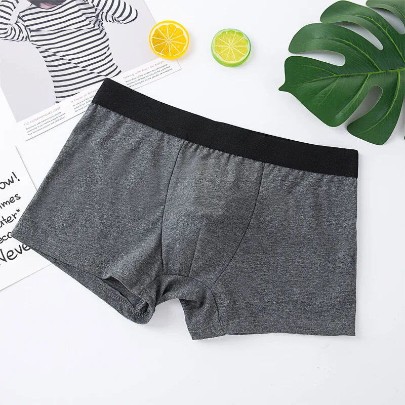 Men's underwear solid color cotton underpants male casual boxer man shorts pants men big size panties