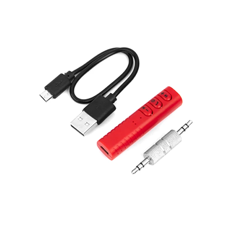 Vexverm мм 3,5 мм Aux Jack громкой связи беспроводной Автомобильный приемник Bluetooth комплект для громкоговорителя для наушников MP3 музыка аудио адаптер - Название цвета: Red