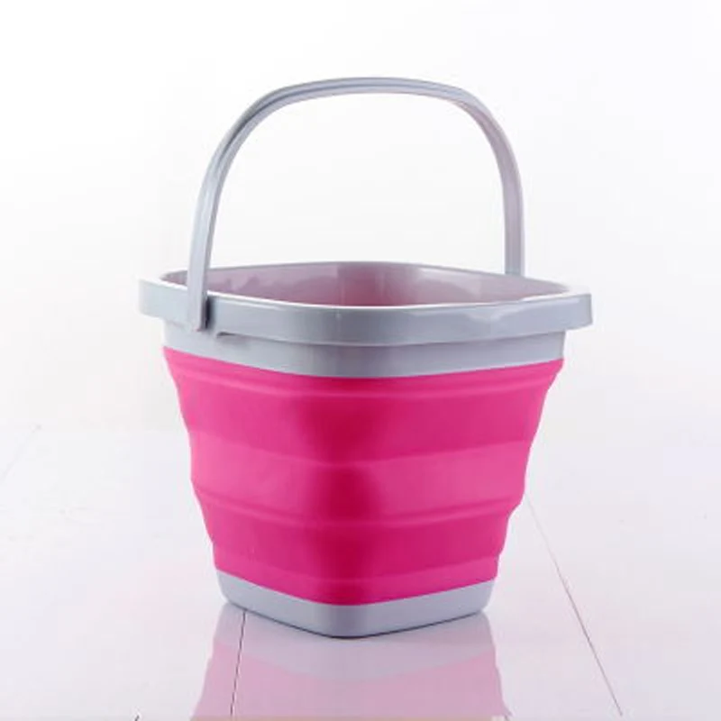 High Quality 10L Square Bucket Portable Folding Washing Hands Basin Foldable Camping Outdoor Fishing Sink Storage Water