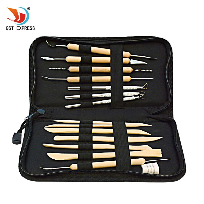 QSTEXPRESS Hot Sale 14pcs Wooden Metal Pottery Sculpture Molding