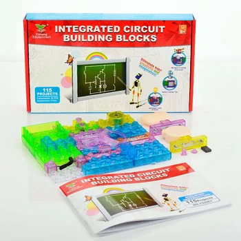 

New 115PCS Integrated Electronic Circuit Building Blocks Kit Physics Learning Development Toy Electronic Experiments Kids