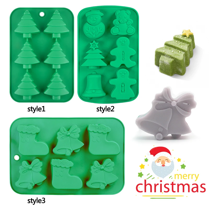 

SJ 8Shaped Soap Mold Silicone Tray Making Christmas Tree Gingerbread Man DIY Soap Mold Decorations Household Christmas Design