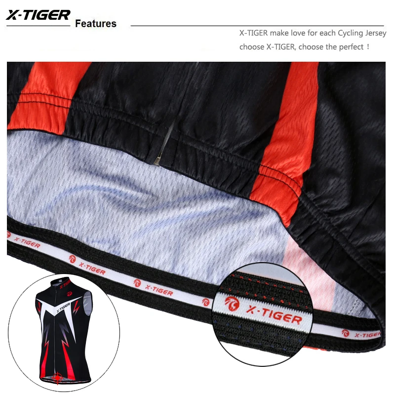 X-Tiger Maillot Ciclismo Спортивная одежда без рукавов горный велосипед Велоспорт Джерси Pro Велоспорт жилет летняя гоночная велосипедная одежда