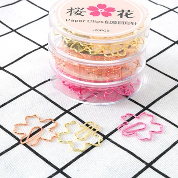 

Pink Sakura Metal Clip Creative Custom Bookmark Office Stationery Clips Office Accessories Paper Clips Para Papel Paper Bookmark