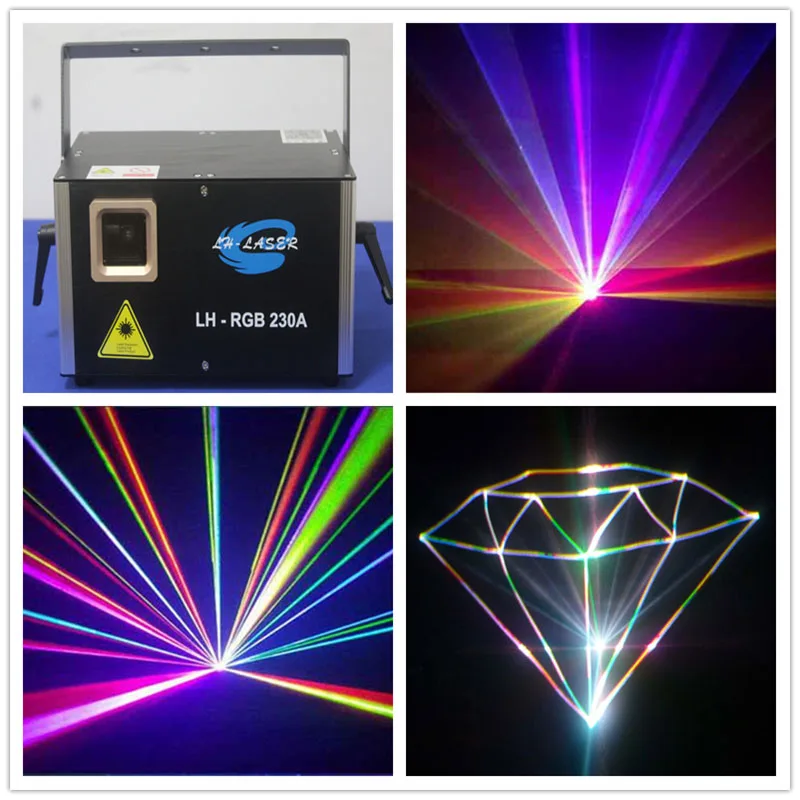 Мощный 1 2 Вт rgb Полноцветный лазерный луч света и программируемая анимация