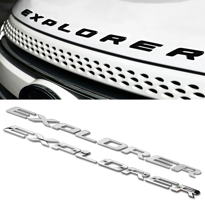 ABS хром серебро черный передний капот Письмо Эмблема Наклейка для Ford Explorer 2013 аксессуары