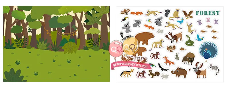 MiDeer Новый многоразовый Набор наклеек игры Pad коллекции детские развивающие игрушки для детей подарок пазл Съемный Фон сцены