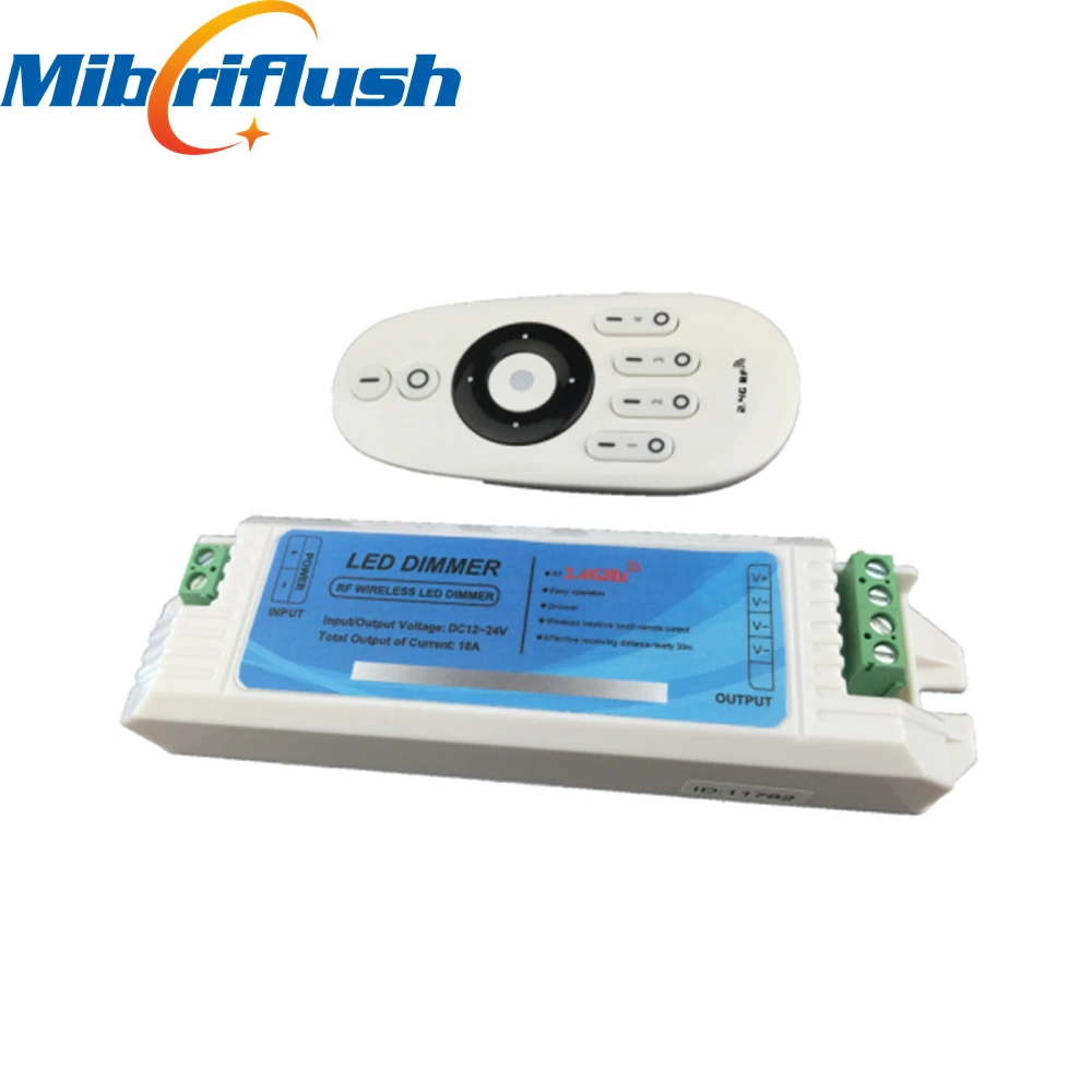 

RF Wireless 2.4G 4 zone Long plastic shell press button led dimmer 12V 24V for Single Color LED Strip Light Free Shipping