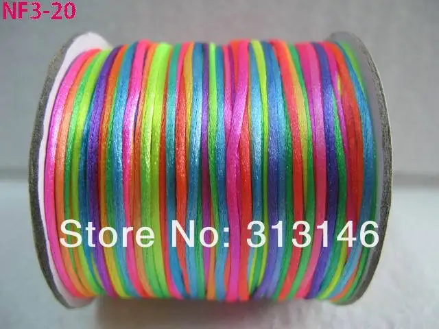 

Wholesale 80M/Roll 1.5MM RAINBOW Braided Macrame Nylon Chinese Knot Cord Beading Satin Shamballa String Thread Rope