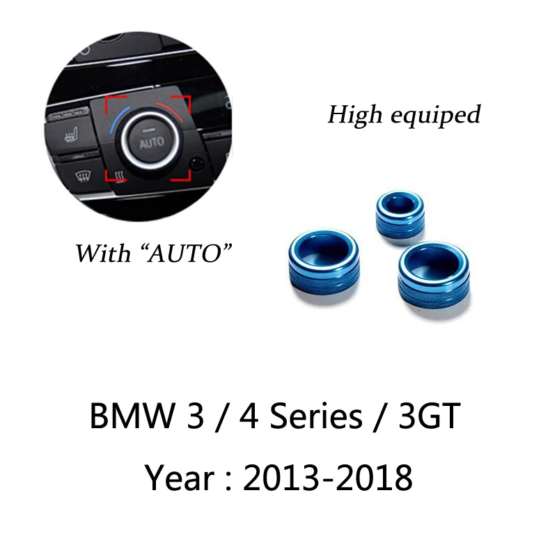 Хромированная Автомобильная панель управления, декоративная накладка, аксессуары для BMW 3, 4 серии, 3GT, F30, F31, F32, F34, F36, 2013 - Название цвета: Blue 1