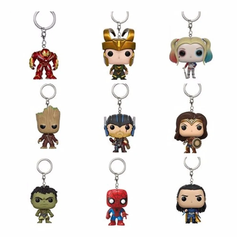 

Avengers 3 Infinity War Hulk Iron Man Spiderman Thanos Vision Captain America Ant Thor Loki Action Figures Keychain new Year Toy