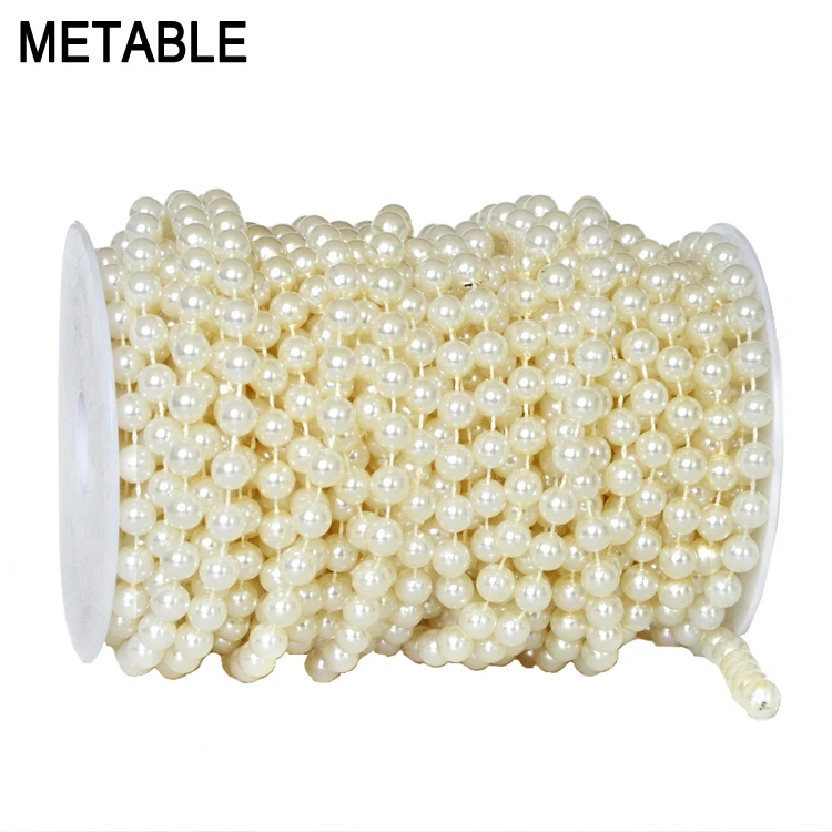 

33Feet/lot 8mm beads DIY craft pearl Garland home decor chain wedding centerpiece party decoration curtain wa085