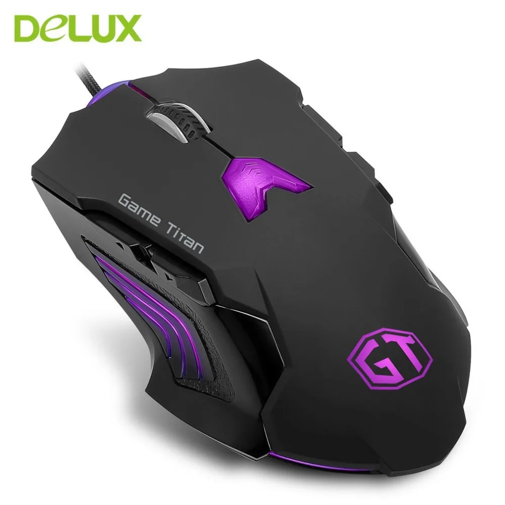Delux Gaming Mouse Gamer Laptop PC Mice USB Wired Ergonomics Design