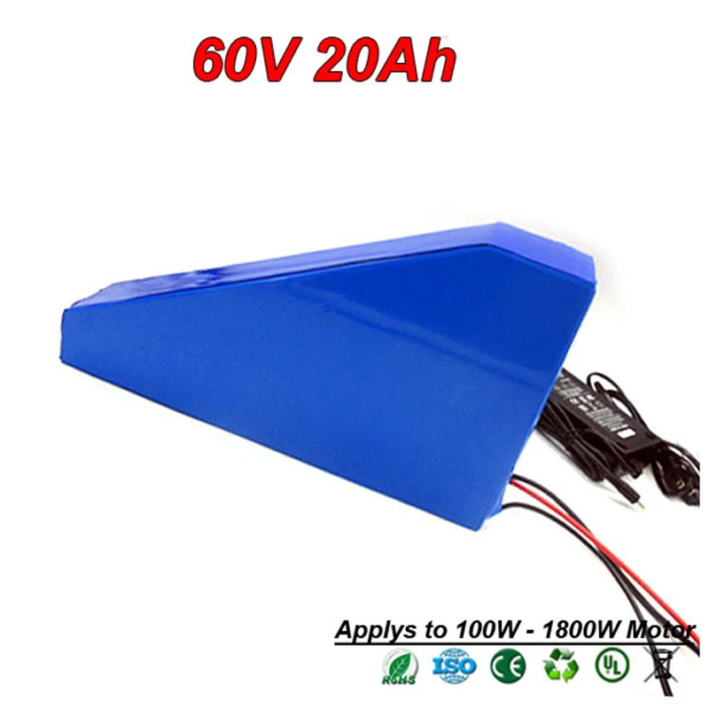 Clearance 60V 20Ah 500W 1000W Electric Bike Battery E Scooter Battery Triangle Lithium Ion Battery Pack For Electric Bicycle Motor Bike 2