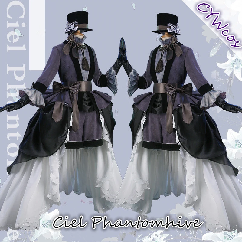 Черный Дворецкий Аниме Косплей Ciel Phantomhive Lily Ceremonial платье косплей костюм женская униформа, костюмы шляпа+ платья+ перчатки