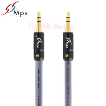 

MPS DIY HIFI Wire 3.5MM 24K Gold Plated 6B Plug X-22 99.9997% OFC Silver Plated AUX Male to Male Audio Headphone Speaker Cable