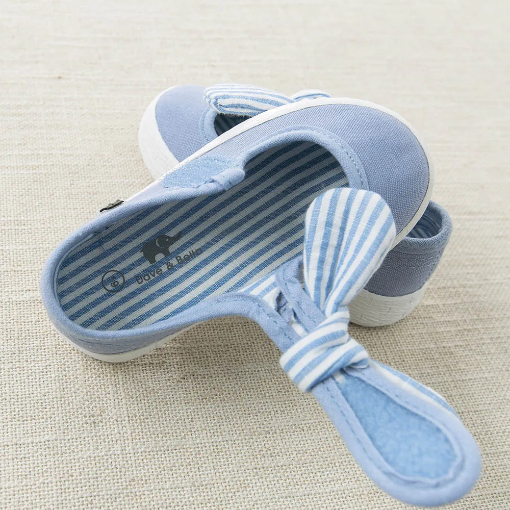 DB4719  Dave & Bella baby spring  new striped canvas shoes blue pink rose casual shoes  4 colors