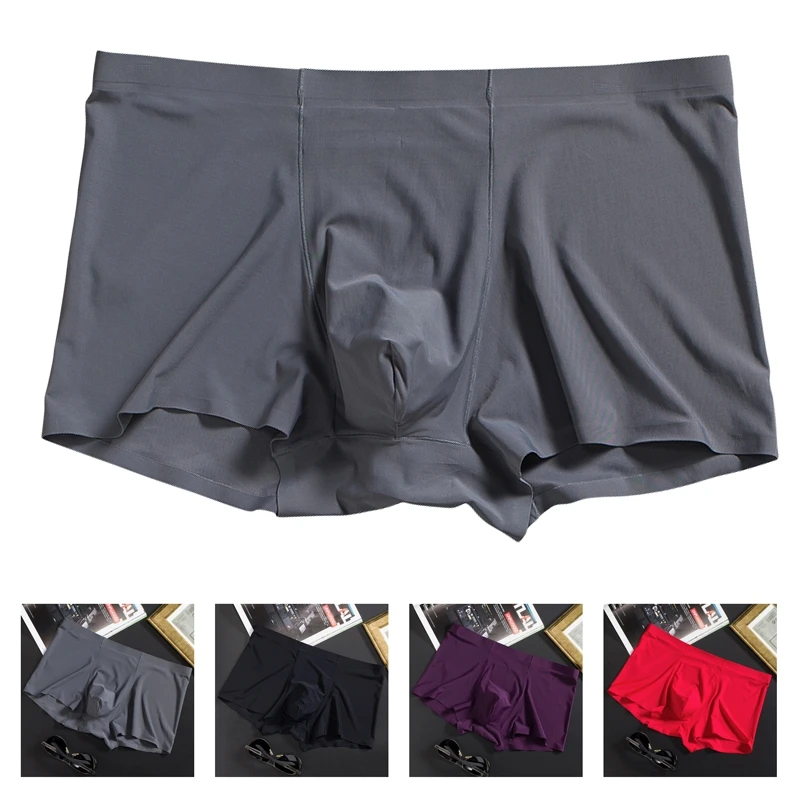 Underwear Men Boxer Shorts Ice Silk Seamless Summer Slim Design Very ...