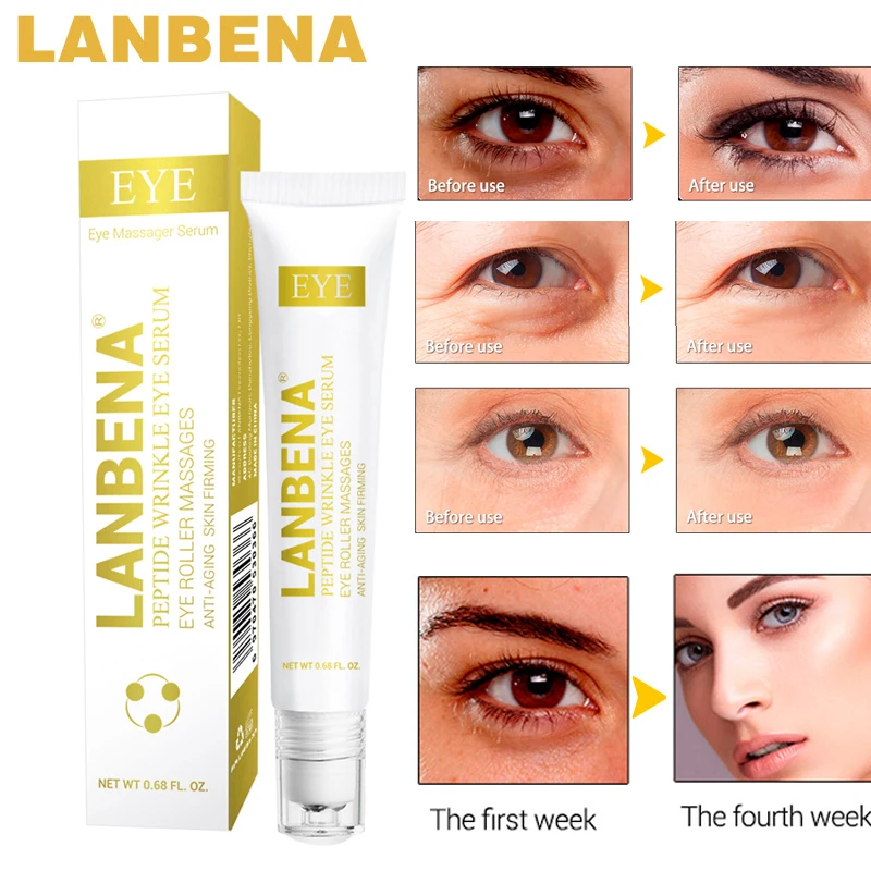 

LANBENA Peptide Wrinkle Eye Serum Anti-Puffiness Fine Lines Dark Circle Anti-Aging Moisturizing Eye Patches Eye Care Essence