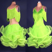 Латинские танцы платье специальное предложение латинские танцы платье женщины Костюмы для латиноамериканских танцев Танцевальный костюм Латинская Сальса платья платье с бахромой