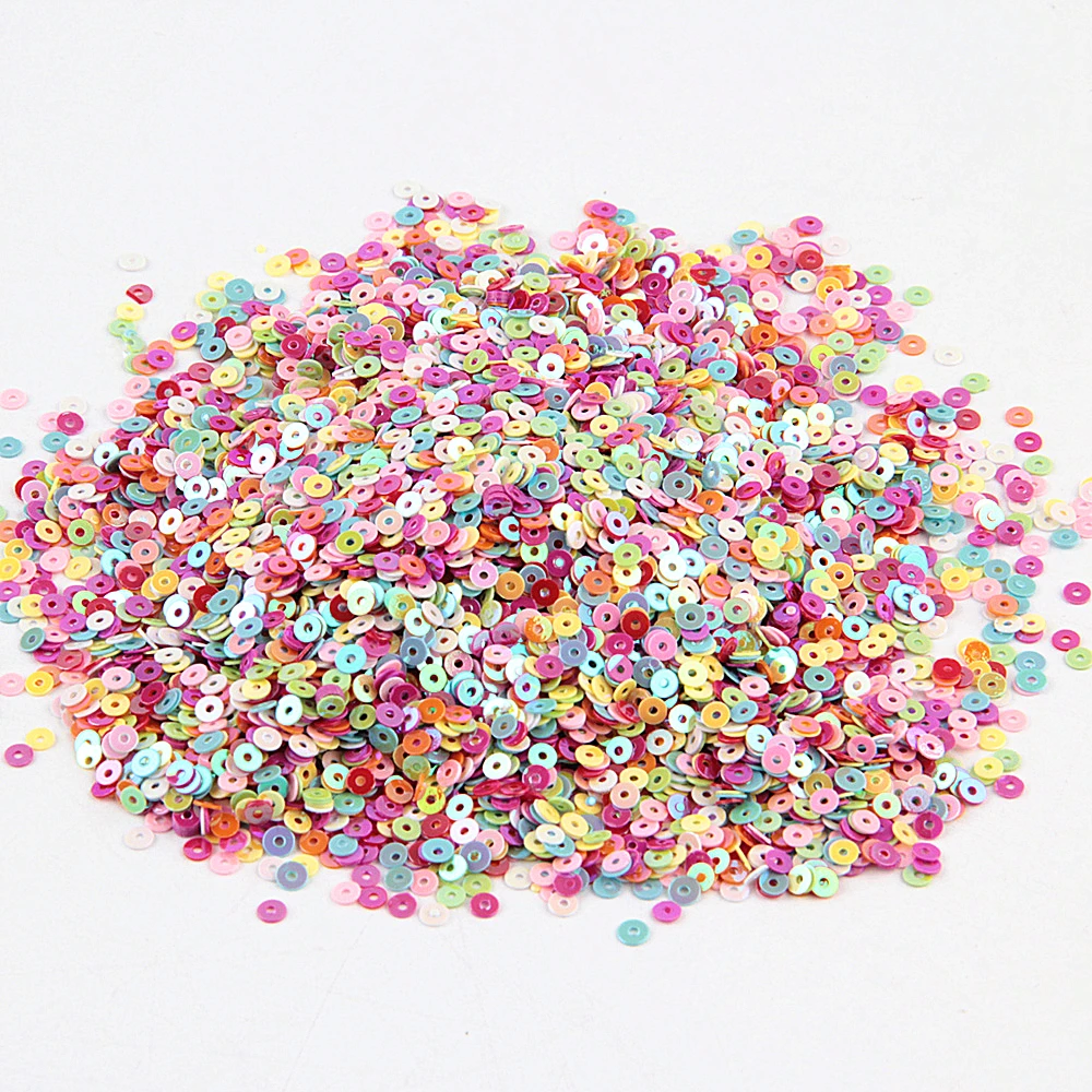플랫 라운드 PVC 루즈 스팽글 팔레트, 웨딩 장식 의류, DIY 액세서리, 바느질 공예, 3mm, 4mm, 5mm, 6mm