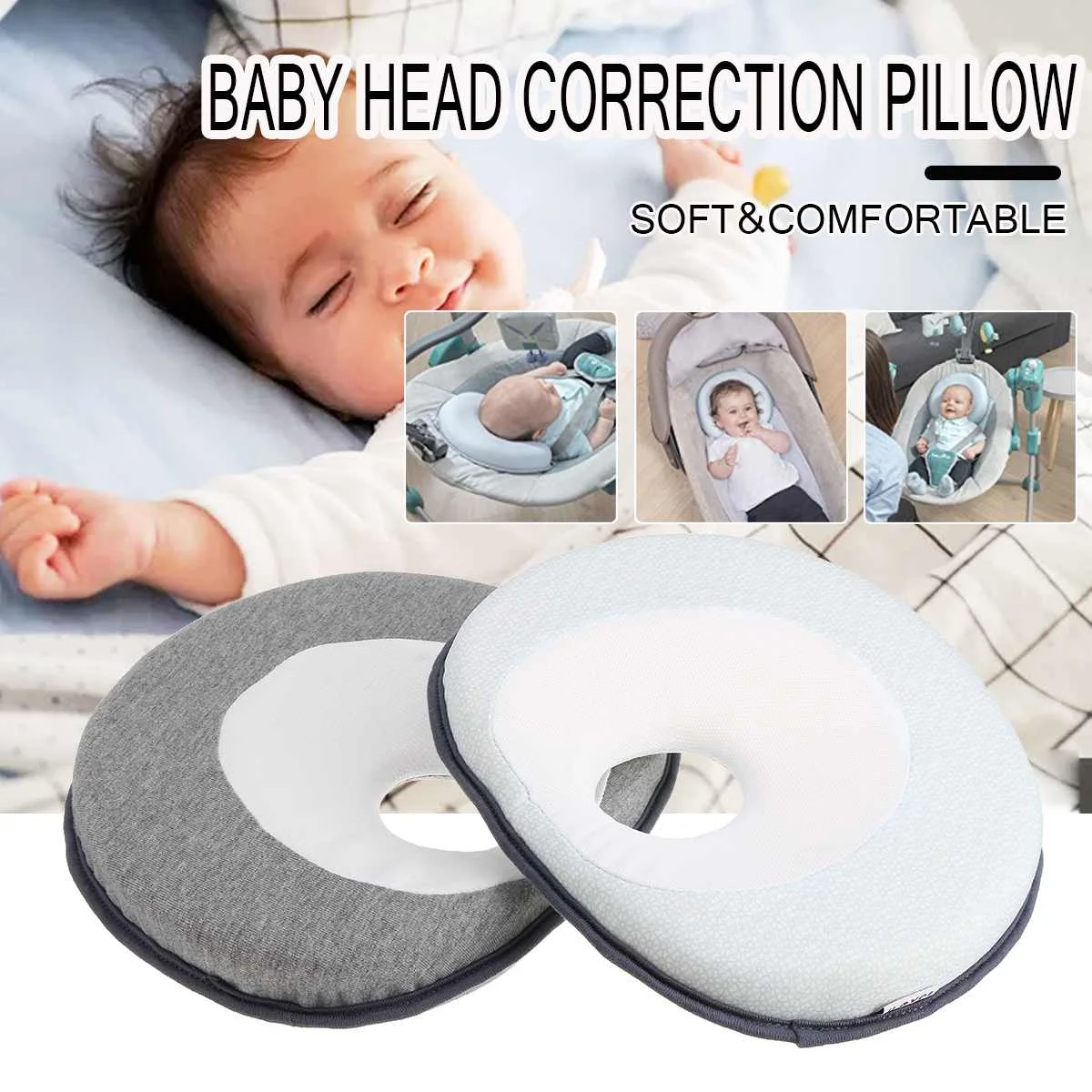 

Baby Pillow Anti Flat Head Baby Pillow 0-1 Year Old Newborn Toddler Sleep Positioner Cushion Head Correction Corrective Head