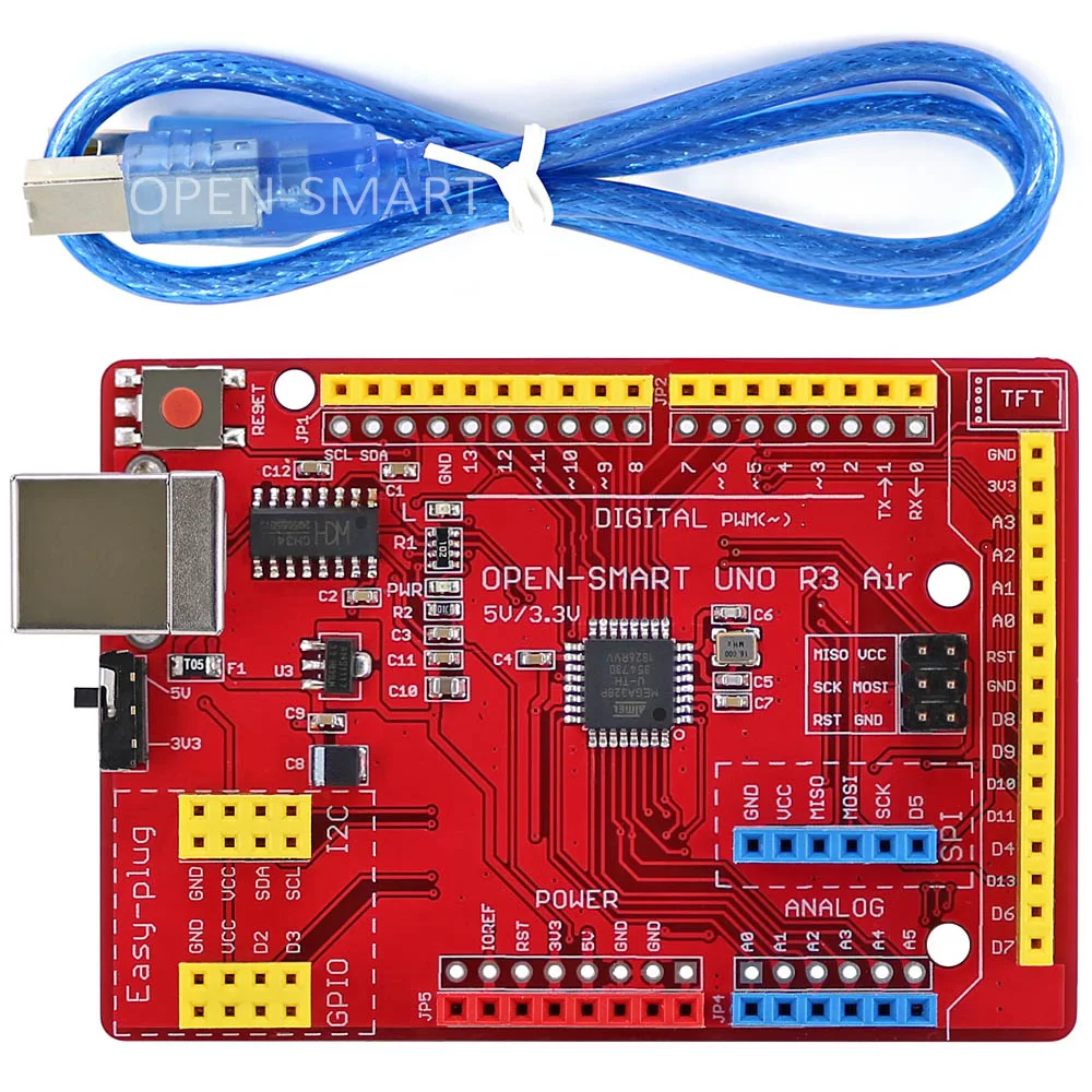 Макетная плата UNO R3 Air ATMEGA328P (CH340) с usb кабелем для Arduino легко подключаемый модуль TFT