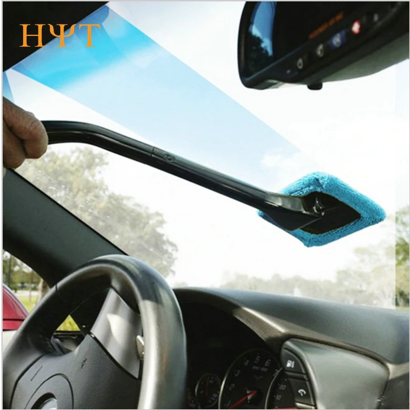 Car Wash Brush Microfiber Auto Window Cleaner Long Handle Dust Car Care Windshield Shine Towel Handy Washable Car Cleaning Tool
