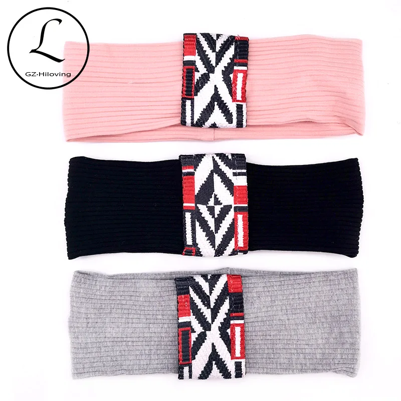 

Женский мягкий стильный аксессуар в стиле бохо, Летний Тонкий хлопковый эластичный головной убор в рубчик, тюрбан для девочек