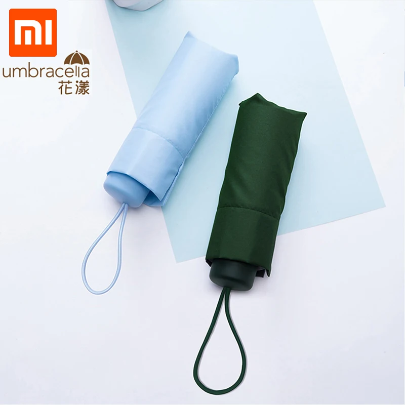 Супер короткий Зонт Xiaomi Mijia пять раз защита от солнца переносной ультралегкий