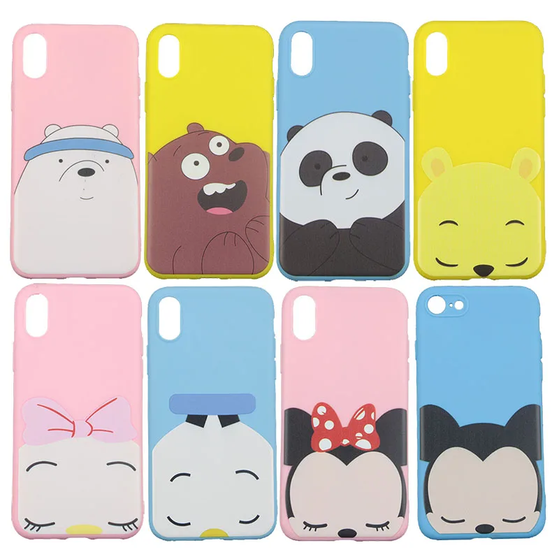 

Soft TPU Case for iPhone XS Max 5 5S 6 6S 7 8 Plus XR X XS Cases Cute Cartoon Daisy Donald Duck Bear Polar Panda Minnie Girl