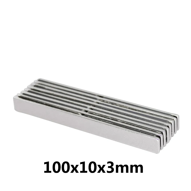 

1pcs High Quality 100x10x3mm Super strong neo neodymium magnet 100x10x3, NdFeB magnet 100*10*3mm, 100mm x 10mm x 3mm magnets N35