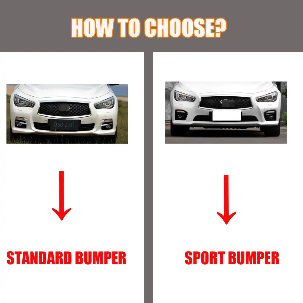 Передний бампер Q50 из углеродного волокна спойлер для сборки губ Infiniti Standard & Sport