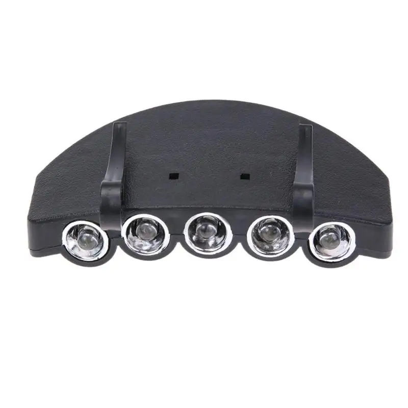 

5 LED 2 Lighting Modes Head Cap Hat Clip Light Lamp Hunting Fishing Climbing Light With CR2032 Battery Powered