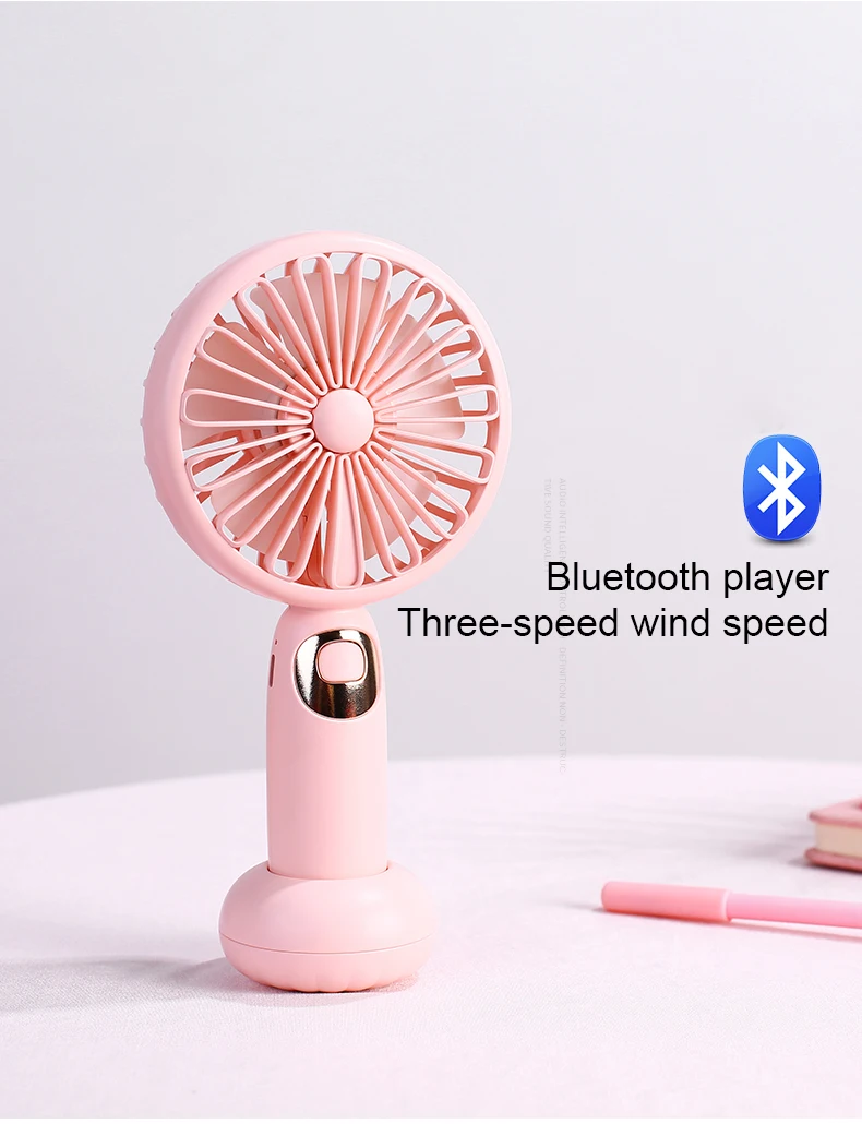 Mini Ventilador USB Fan Multifunction Rechagable Portable Bluetooth Speaker Handheld USB Cooling Fan Cooler Gadget Office Gadget