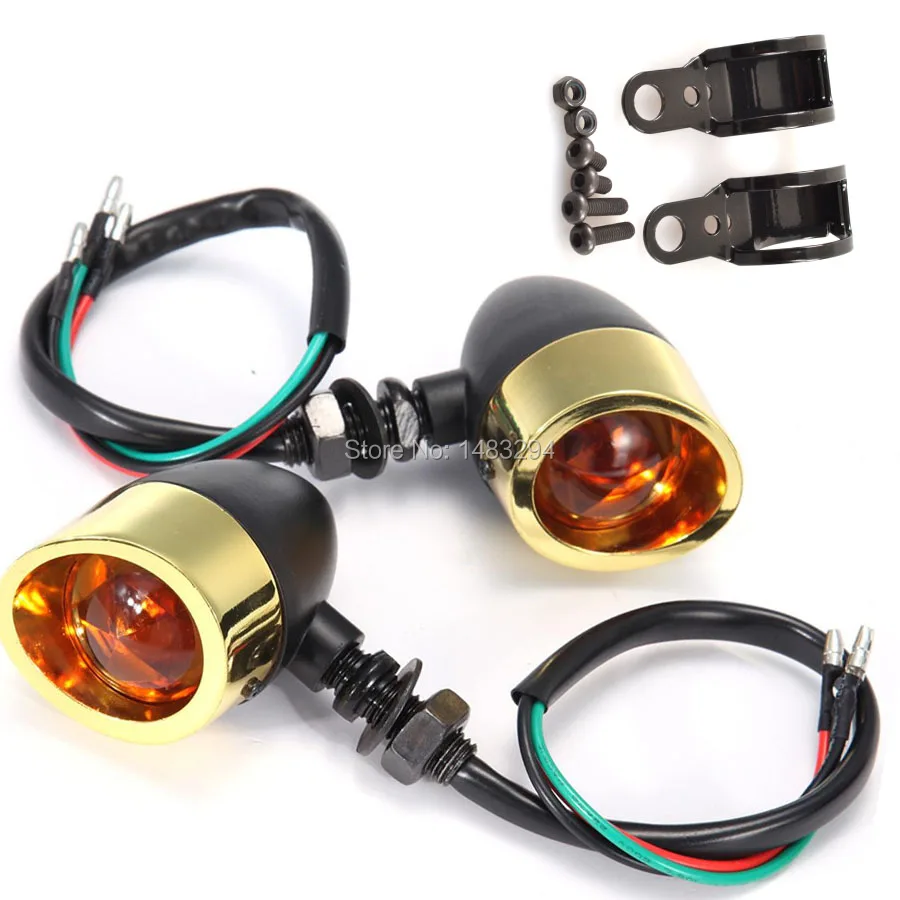 Black Bullet Rear & Front Indicators Turn Signal Light Side Lights W