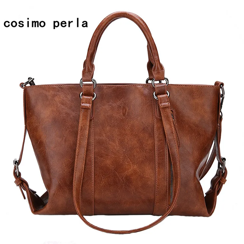 

Female Shoulder Bags Retro Large Capacity Woman Handbags High Quality PU Leather Ladies 2019 Big Casual Tote Bags Bolsa Feminina