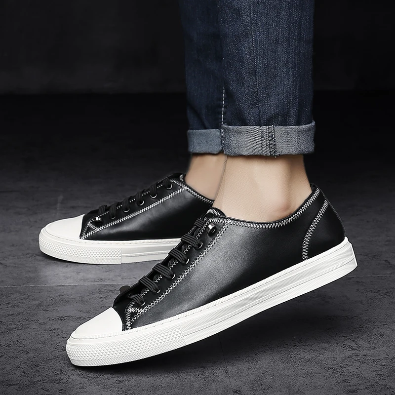 

New 2018 Spring Autumn Breathable White Canvas Shoes Men Flats Lace-up Fashion Mens Casual Shoes Plus Size 47,48 Brand Sneaker 5