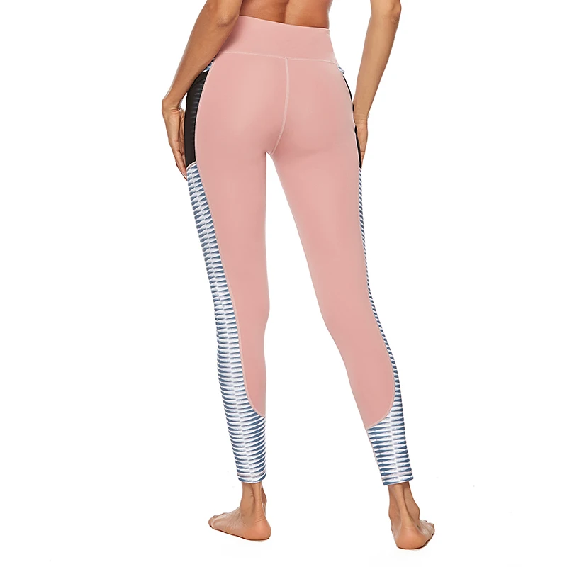 FCCEXIO новый для женщин 3D Леггинсы Разноцветные полосы печатных Фитнес Тонкий Push up Высокая талия тренировки брюки для девоче
