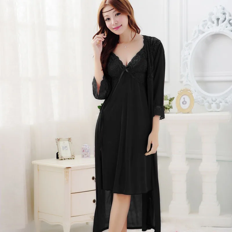 plus size robe and gown set