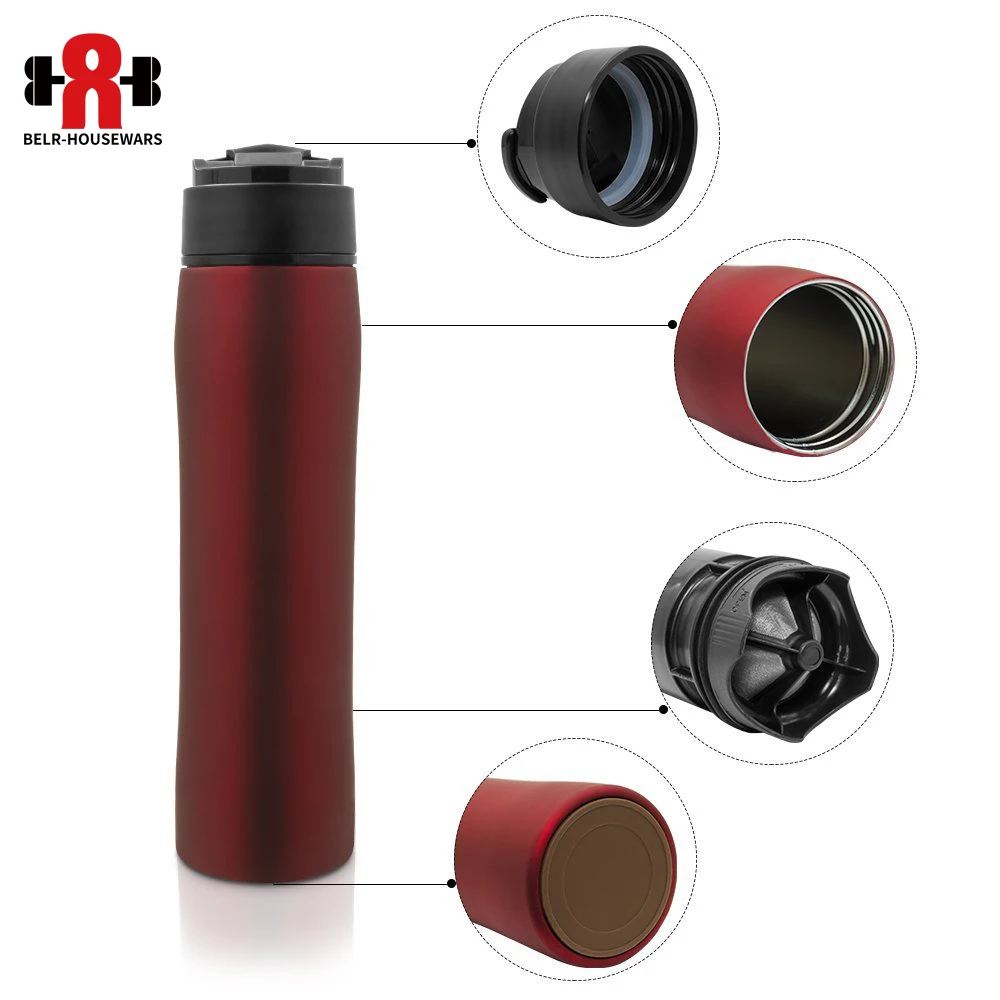 

370ML Manual Coffee Maker maker coffee machine coffee pot portable for outdoor Travel design Stainless Steel French Press Pot