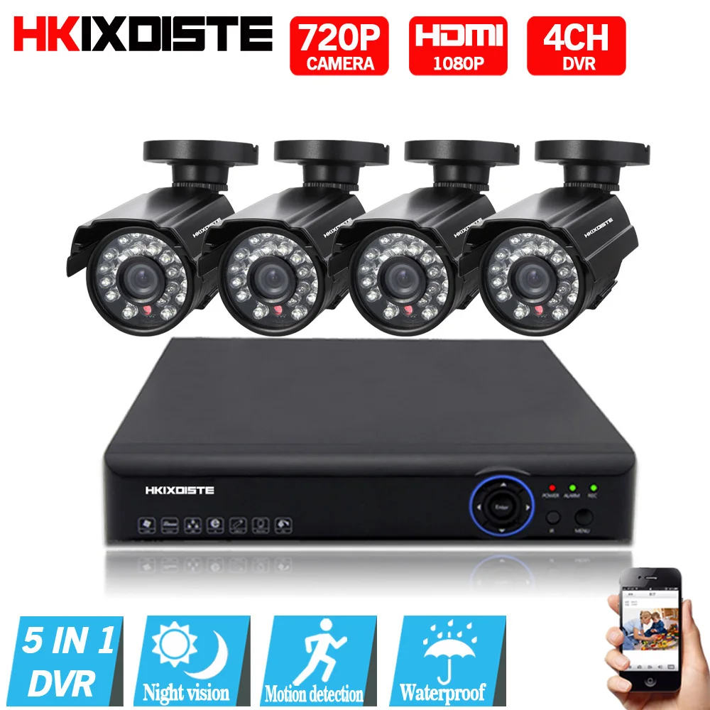 

AHD 4CH CCTV System 1080P HDMI DVR Kit Indoor Outdoor corridor hotel Security Waterproof Night Vision 4 Cameras Surveillance Kit