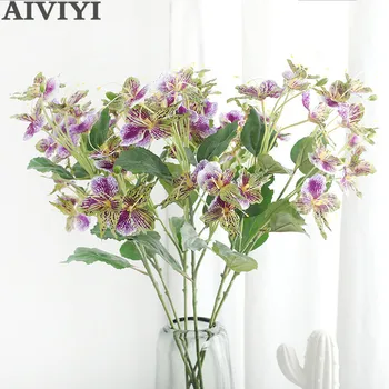 

Boutique simulation flower 5 head Impatiens party home living room decoration wedding decoration flower wall DIY