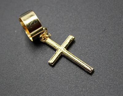 Серьги с крестом не требуется прокалывание ушей-Крест ушной манжеты обертывание EH002 - Окраска металла: Gold