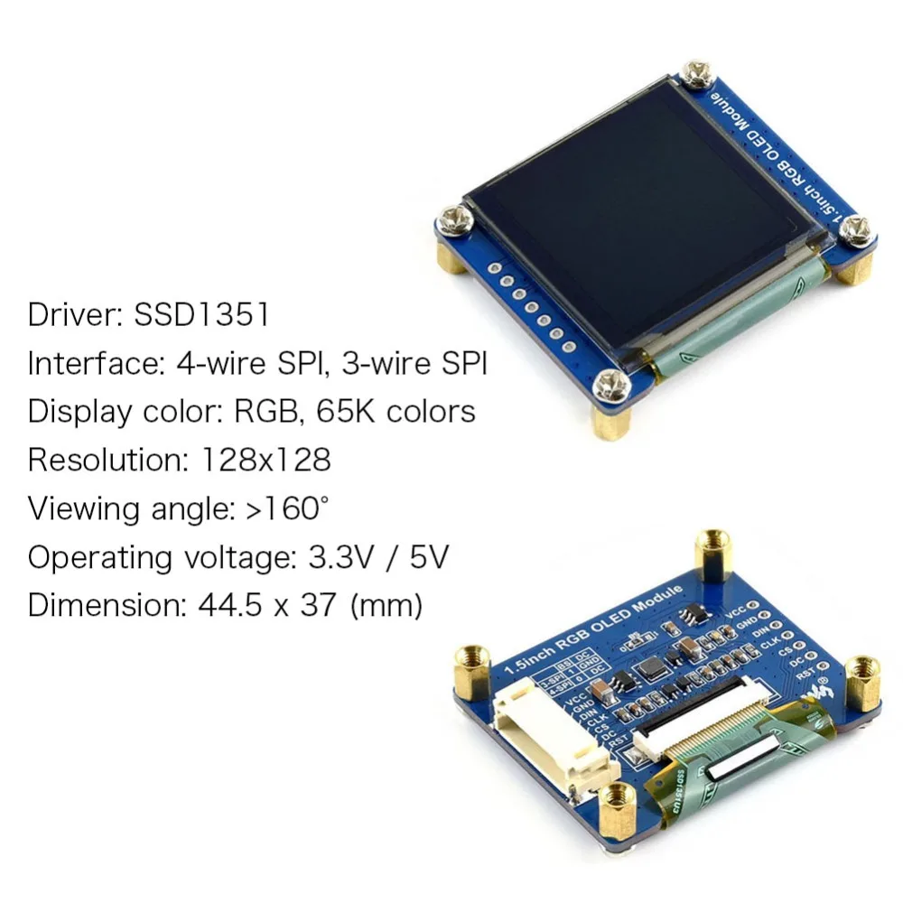 5 шт. 1 Дюймовый дисплейный модуль OLED rgb дисплей SSD1351 128X128 IIC цветной ЖК экран для
